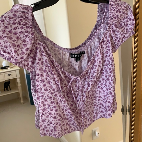 Motel Rocks Mazu Top Ditsy Rose Lilac - Picture 6 of 7